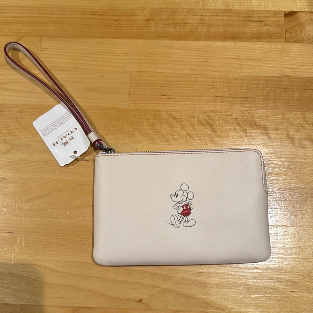 Mickey Coach leather wristlet